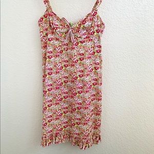 Nanette lepore dress with tie front and fringe hem